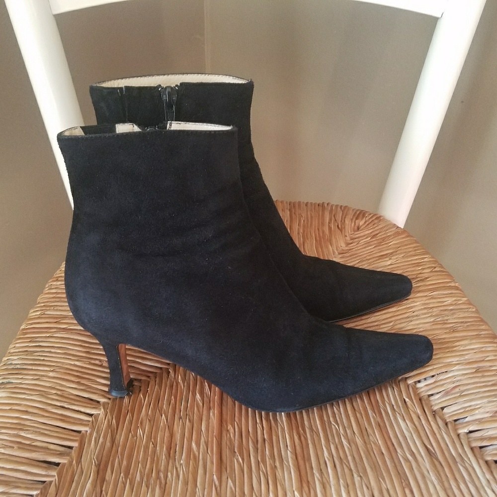 SAKS Fifth Ave, Black Suede, Booties